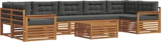vidaXL Conjunto De Sof&aacute;s De Exterior 8 Uds. Natural Y Antracita Vidaxl
