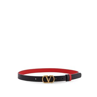 Valentino Garavani Belts, female, Black, Size: 90 CM VLogo Signature Reversible Belt