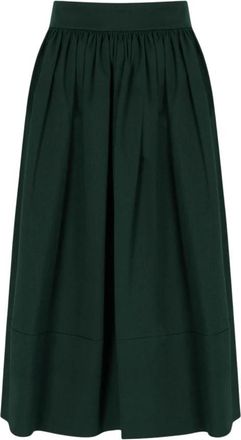 Max Mara Lira Skirt - Dames - Midirokken - Groen - 2XS - Katoen - Rokken