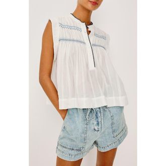 Rails Willow Embroidered Detail Cotton Top in White at Nordstrom, Size Xx-Large