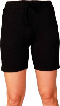 French Kyss Drawstring Knit Shorts In Black