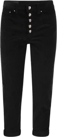 Dondup Velvet Loose-Fit Broek - Dames - Cropped Jeans - Zwart - W29 - Jeans