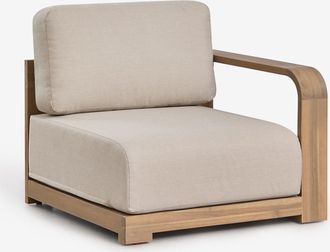 Sklum M&oacute;dulo Esquinero Derecho Para Sof&aacute; Modular De Jard&iacute;n En Madera De Acacia Brivori Sklum