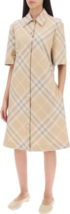 Burberry Womens Embroidered Cotton Shirt Dress - Tan - Size EU 34 (Womens)