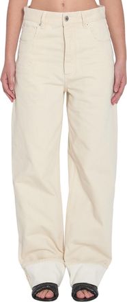 Bottega Veneta Off White Loose Mid Rise Jeans