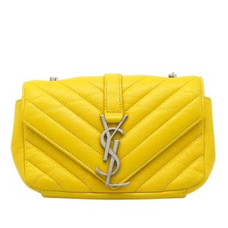 Saint Laurent Pre-owned Saint Laurent Baby Chevron Calfskin Monogram Classic Chain Bag Ladies 569HMB3XWHLG0MFN
