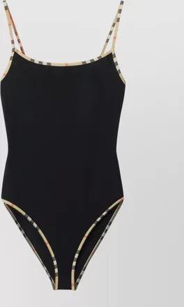 Burberry check trim swimsuit