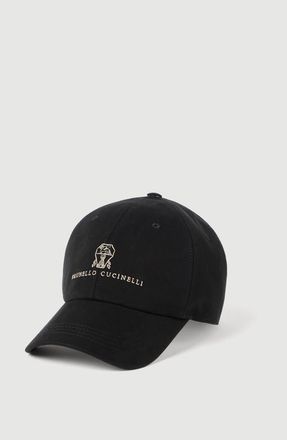 Brunello Cucinelli Garment-dyed twisted cotton gabardine baseball cap with embroidered logo in Black at Nordstrom, Size Xx-Large