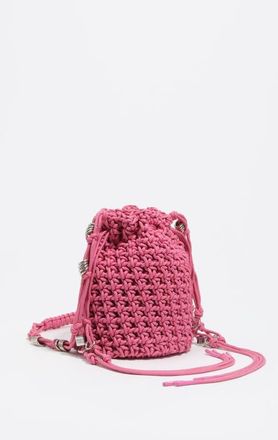 Bimba & Lola Mini braided Bucket bag in Dark Pink at Nordstrom