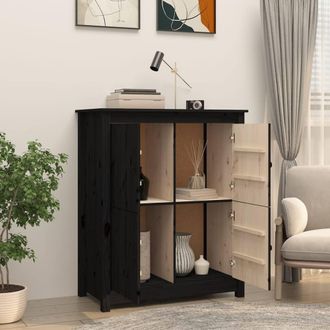 Berkfield Home Sideboard Black 83x41.5x100 cm Solid Wood Pine