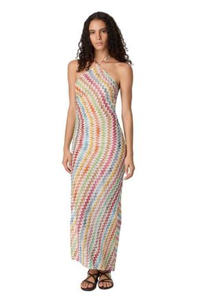 Missoni Long Cover-up In Lam&eacute; Viscose With Micro Zigzag Pattern in White & Multicoloured at Nordstrom, Size 40 It