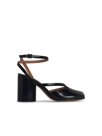 Maison Margiela tabi schwarze Lear -Sandalen