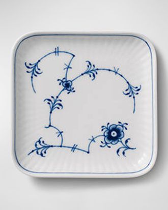 ROYAL COPENHAGEN Blue Fluted Square Plate, Small