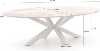 Bellagio la vita attrattiva Bellagio Induno Ellips dining tuintafel 240x120cm