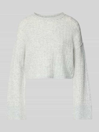 Noisy May Regular Fit Pullover in Strick-Optik Modell Milla in Hellgrau Melange, Gr&ouml;&szlig;e XS