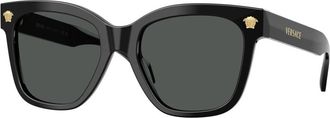 Versace Vierkante Zonnebrillen - Dames - Zonnebrillen - Zwart - 55 MM - Accessoires