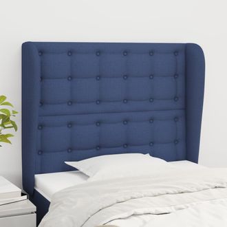 vidaXL Cabecero Con Orejas De Tela Azul 103x23x118/128 Cm Vidaxl