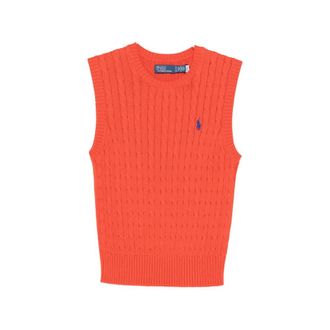 Ralph Lauren Round-neck Knitwear, female, Orange, Size: S Round-neck Knitwear