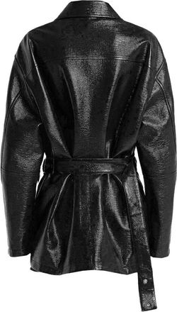 Courr&egrave;ges Vinyl Cotton Blend Jacket - Black