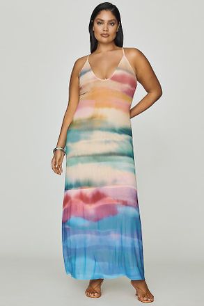 AFRM Romy Scoop-Neck Mesh Midi Dress