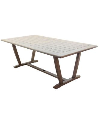 Courtyard Casual Avalon Teak Rectangle Dining Table With Umbrella Hole