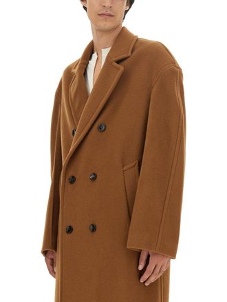 Gucci Double-Breasted Wool Coat - Brown