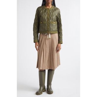 Moncler Libellule Quilted Jacket in Green at Nordstrom, Size 2