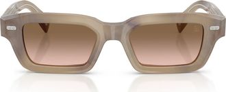 Brunello Cucinelli Marla 50mm Rectangular Sunglasses in Cashmere Beige at Nordstrom