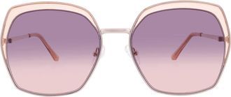 Guess Brown Gradient Butterfly Ladies Sunglasses GF0410 33F 59