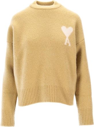 Ami Yellow Crew Neck Sweater