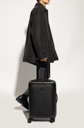 Emporio Armani Suitcase On Wheels, Mens, Black