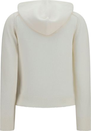 Burberry Womens Wool Hooded Cardigan Ecru Sweater