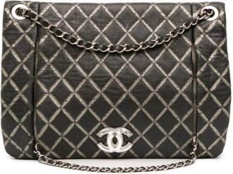 Chanel Pre-owned Quilted Crossbody Bag - Dames - Vintage Schoudertas - Zwart - ONE Size - Leer - Vintage