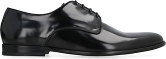Dolce & Gabbana Mens Calfskin Lace-Up Derby Shoes Black Flat