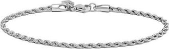 Vincero Mens Rope Chain Bracelet in Silver at Nordstrom, Size Medium