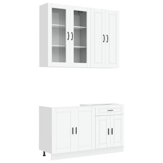 vidaXL Unidad De Cocina Porto 4 Uds. Blanco Madera De Ingenier&iacute;a Vidaxl