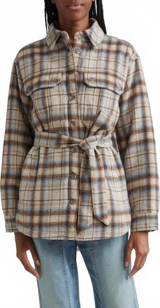 Veronica Beard Mikaela Plaid Shacket In Whisky Multi Plaid
