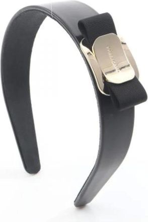 Ferragamo Pre-owned Accessories, female, Black, Size: ONE SIZE Pre-owned Leather Hair Accessory