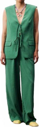 FRNCH Atins Sleeveless Blazer Vest In Green