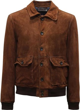 The Jack Leathers Ottawa Burned Suede Padded Jacket - Heren - Zomerjassen - Bruin - L - Su&egrave;de - Jassen