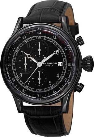Akribos XXIV Chronograph Quartz Black Dial Mens Watch AK798BK