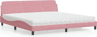 vidaXL Vidaxl - Cama Con Colch&oacute;n Terciopelo Rosa 200x200 Cm