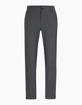 HUGO BOSS Mens Kane Solid Patterned Straight Trousers - Navy - Size: 34W r