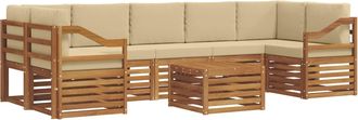 vidaXL Conjunto De Sof&aacute;s De Exterior 8 Uds. Natural Y Beige Vidaxl