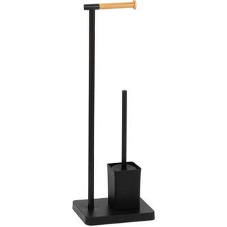 Andrea House Portarrollos + Escobilla De Metal Negro Ba72129 Andrea House