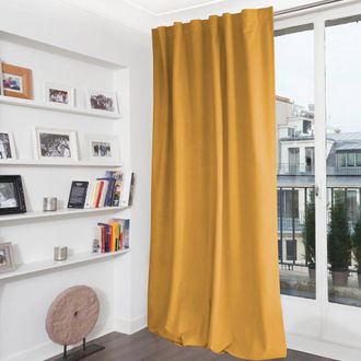 MOONDREAM Cortina opaca 100% trabillas ocultas terciopelo amarillo mc215 135x280