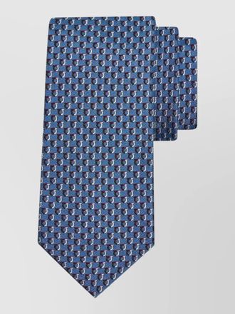 Ferragamo regular width patterned tie barzio 7cm