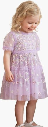 Needle & Thread Garland Ribbon Baby DressBaby in Lilac Pearl/pastel at Nordstrom, Size 3-6M