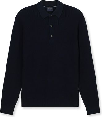 Olymp Polokragenpullover OLYMP Waffle Structure Pullover, Herren, Gr. XXL, blau (marine), Strick, Obermaterial: 89% Baumwolle, 11% Polyamid, regular fit, Ri
