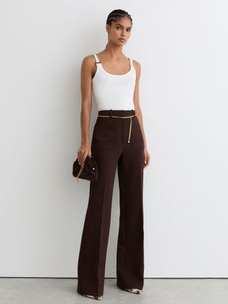 Reiss White & camel Stretch-cotton Hardware-detail Vest, XL